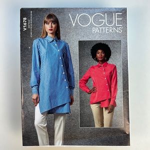 VOGUE PATTERNS V1678 Sewing Pattern Size ZZ Sizes 16 thru 26 Asymmetrical Shirt